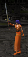 Mia raising the Runesword in Path of Radiance.