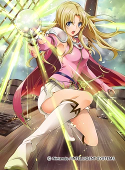 Artwork of Tiena in Fire Emblem 0 (Cipher) by Nobuhiko Yanai.