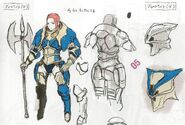 Concept artwork of the female variant of the Great Knight class from Awakening.