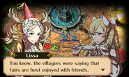 Lissa's unique portrait in the Harvest Scramble DLC chapter, where she is seen wearing a party hat.