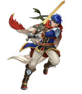 Artwork de Ike atacando en Heroes.