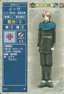 Eve, as he appears in the first series of the TCG as a Level 1 Paladin.
