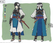 Concept art of a male Samurai (with hat) from Fates