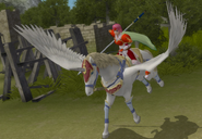 Marcia's in-game battle model as a Falcon Knight in Radiant Dawn.