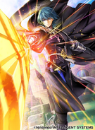 Artwork of Male Byleth in Fire Emblem 0 (Cipher) by Saori Toyota.