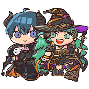 Male Byleth and Sothis from the Fire Emblem Heroes guide.