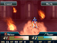 Eremiya casting Meteor on Marth in New Mystery of the Emblem.