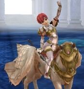 Est's battle model as a Falcon Knight in Echoes: Shadows of Valentia.