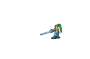Lyn performing a critical hit in Rekka no Ken as a Blade Lord with the Sol Katti.