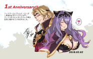 Fire Emblem Heroes First Anniversary art by Maeshima Shigeki.