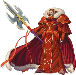 Artwork of Hardin as an Emperor from Fire Emblem: New Mystery of the Emblem.