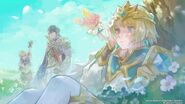 Illustration of Alfonse, Euden, Notte, and Fjorm from Dragalia Lost.