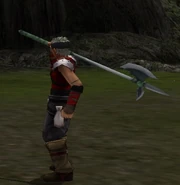 An enemy Warrior wielding the Poleax in Path of Radiance.