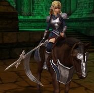 Mathilda's battle model as a Cavalier in Echoes: Shadows of Valentia.