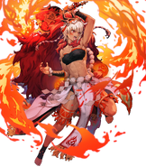 Artwork of Consuming Flame Rinkah from Fire Emblem Heroes by Chiko.