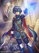 Artwork of Lucina in Fire Emblem 0 (Cipher) by Yoshiro Ambe.
