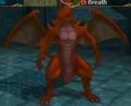 Battle model of a transformed Red Dragon from Radiant Dawn.