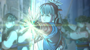 Cutscene still of Takumi pointing the Avatar from Chapter 10 of the Conquest route.