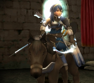 Lucina's battle model as a Bow Knight in Awakening.