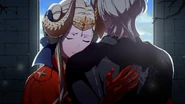 Edelgard reuniting with Male Byleth after the timeskip.