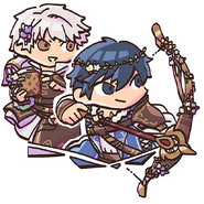 Male Robin and Chrom from the Fire Emblem Heroes guide.