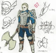 The first set of concept artwork featuring the male Wyvern Rider class from Awakening.