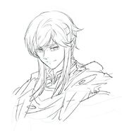 Sketch of Seliph by Rika Suzuki.