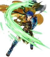 Artwork de Ike (Gawain) usando su habilidad en Heroes.