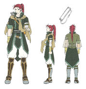 Concept artwork of Shinon from Fire Emblem: Path of Radiance Memorial Book Tellius Recollection: The First Volume.