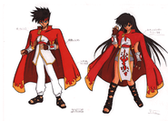 Concept artwork of the Fire Mage class from Fire Emblem: Genealogy of the Holy War.