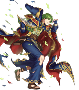 Artwork of Ascended Merric from Fire Emblem Heroes by Yoshiro Ambe.