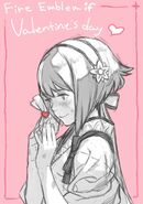 A Valentine's Day-themed drawing of Sakura from Yusuke Kozaki's twitter.