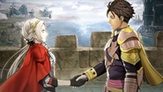 Edelgard and Claude form a pact.