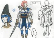 Concept artwork of the female variant of the Bow Knight class from Awakening.