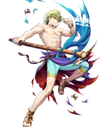 Artwork of Innes (Summer Arrival) from Fire Emblem Heroes by Tomoyo Asatani.