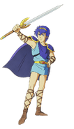 Artwork of Marth and the Falchion from Ankoku Ryū to Hikari no Tsurugi.