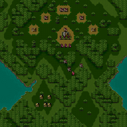 Chapter 2 map from Fire Emblem: Mystery of the Emblem.