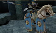 Geoffrey's battle model as a Silver Knight in Radiant Dawn.