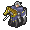 Map sprite of a King's Knight.