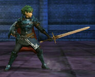 Alm wielding the Royal Sword in Shadows of Valentia.