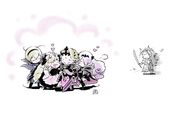 A sketch of Camilla and her siblings; along with Ryoma from Rika Suzuki's Twitter account.