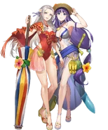 Artwork of Edelgard and Altina as the Sun Empresses from Fire Emblem Heroes by Kakage.