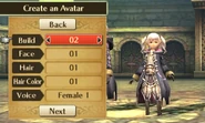 Female Robin in Fire Emblem Awakening with build 2 and the default face, hair, and hair color.