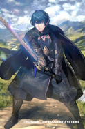 Artwork of Male Byleth in Fire Emblem 0 (Cipher) by Chinatsu Kurahana.