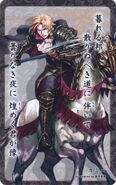Camus as a Paladin in the One Hundred Songs of Heroes Karuta set.