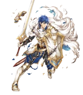 Artwork of Chrom (Knight Exalt) from Fire Emblem Heroes by Yamada Kotaro.