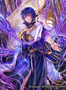 Artwork of Pelleas in Fire Emblem 0 (Cipher) by Tomohide Takaya.