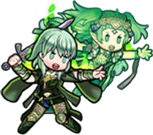 Sprite of Sothis & Fallen Female Byleth from Heroes.