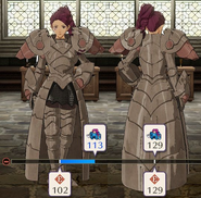 Battle model of a female Fortress Knight in Fire Emblem Three Houses