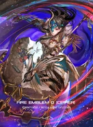 Artwork of Niamh in Fire Emblem 0 (Cipher) by Akira Egawa.